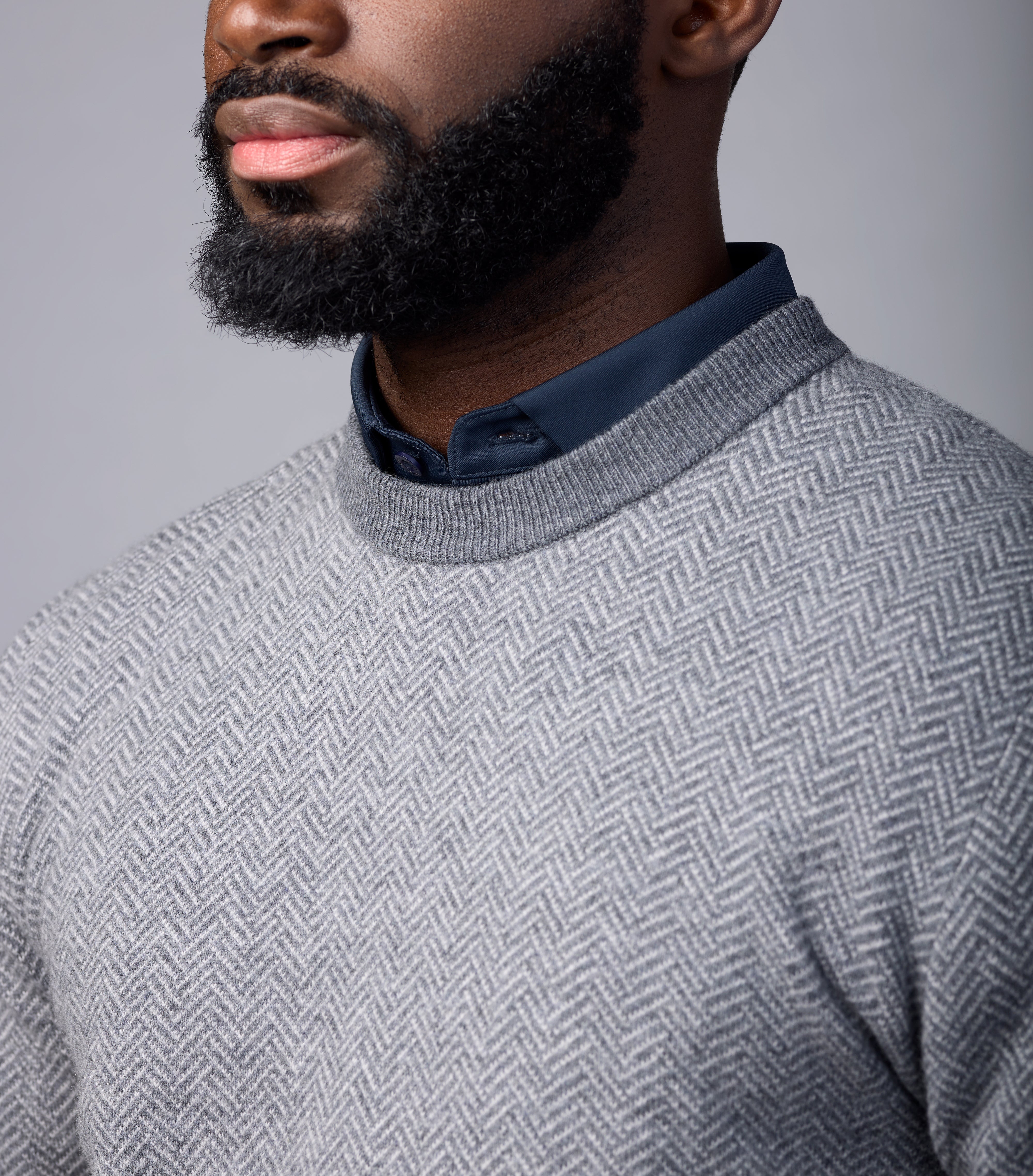 Sero Cashmere Crewneck - Herringbone