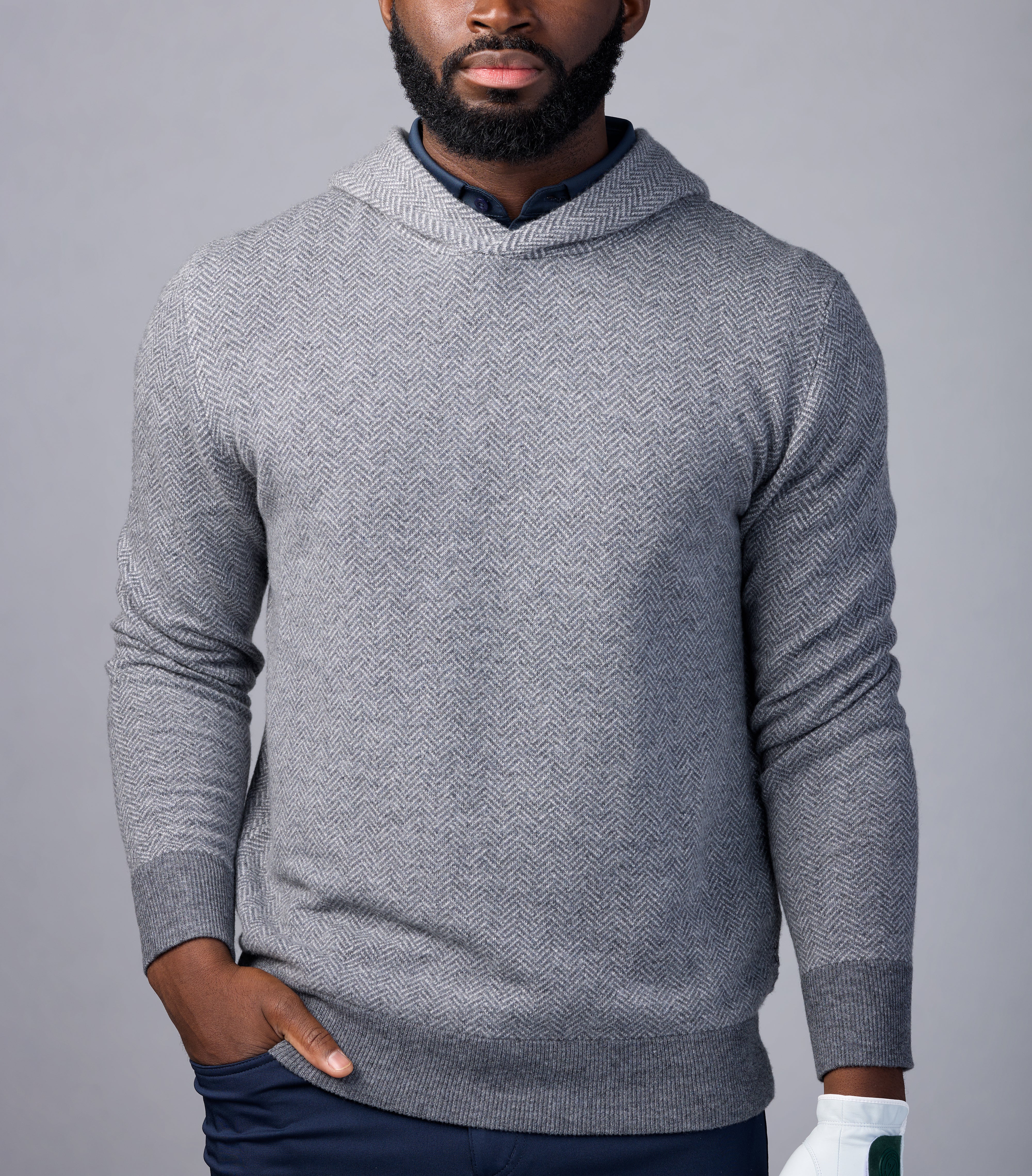 Sero Cashmere Hoodie - Herringbone